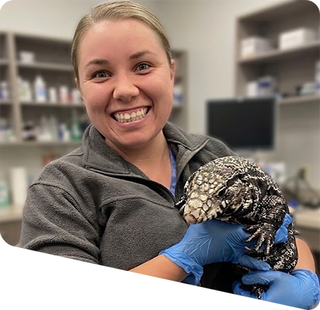 Dr. Feland with Lizard
